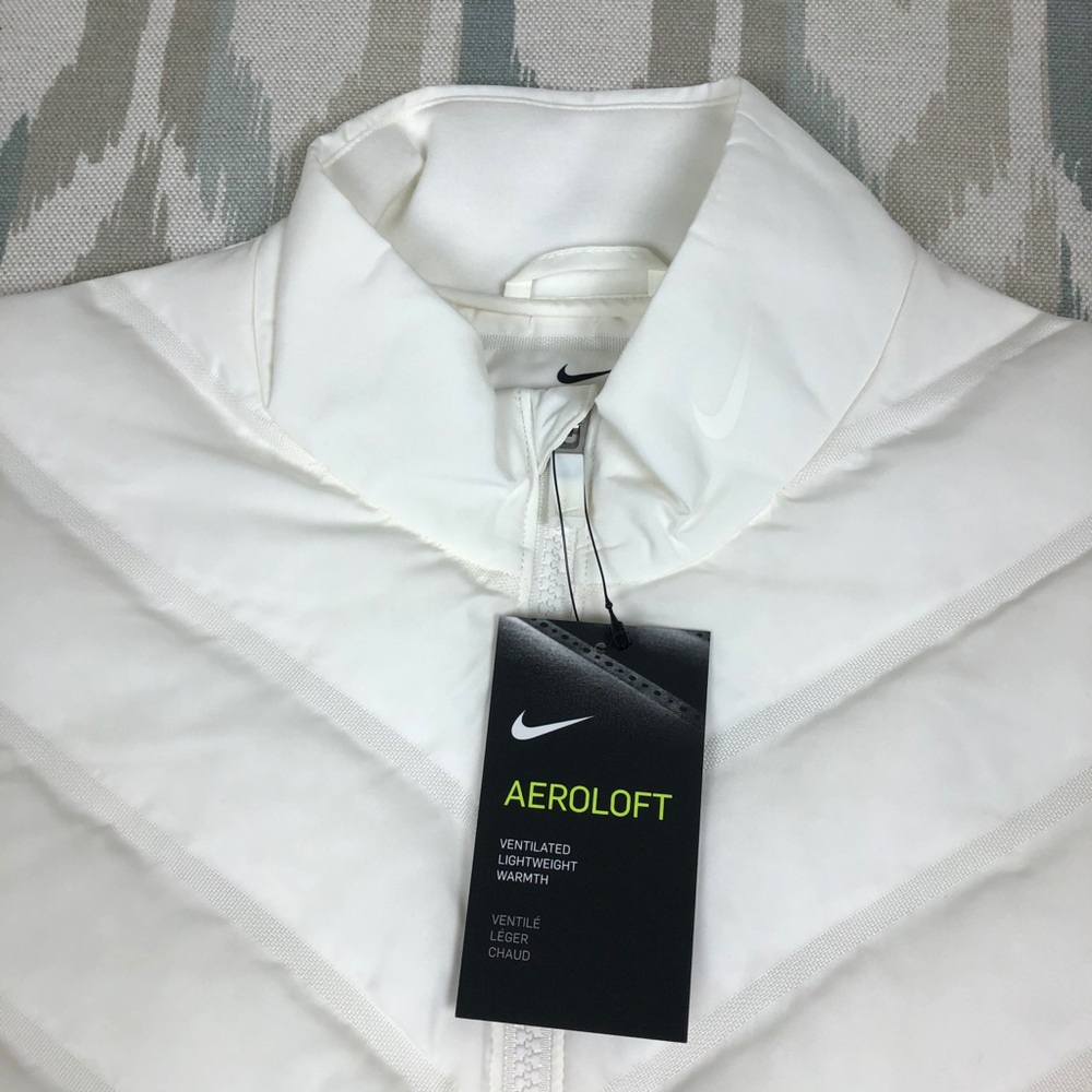 Nike Aeroloft Repel Golf Gilet Womens Full Zip Vest White Top Size L AV3706-133 - Picture 6 of 11